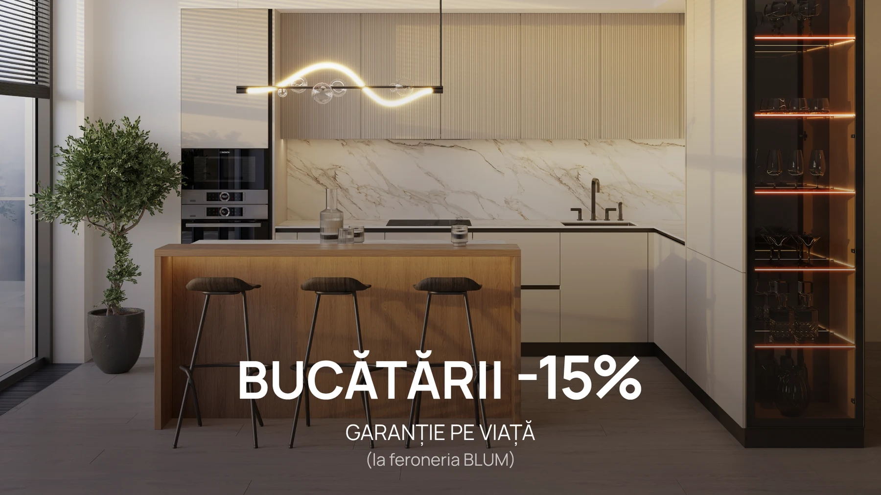 3 avantaje pentru bucătăria ta: –15%, garanție pe viață și CADOURI